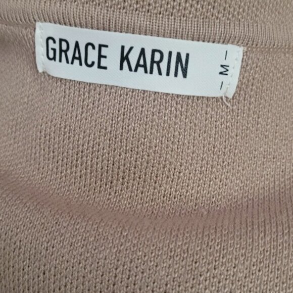 Grace Karin Cardigan Jacket Camel Beige Medium - Picture 2 of 2